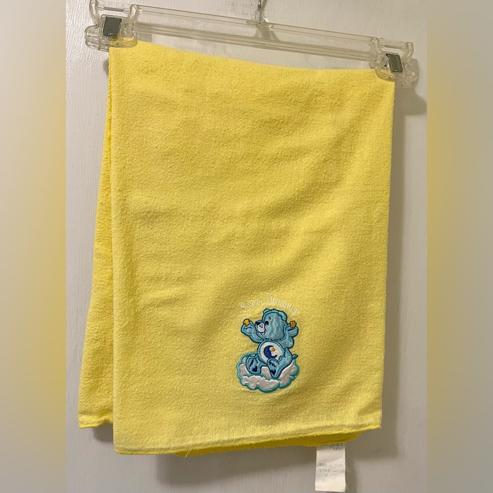 🌟2/$12🌟 Vintage 80s Care Bears baby Infant receiving blanket Bedtime Moon